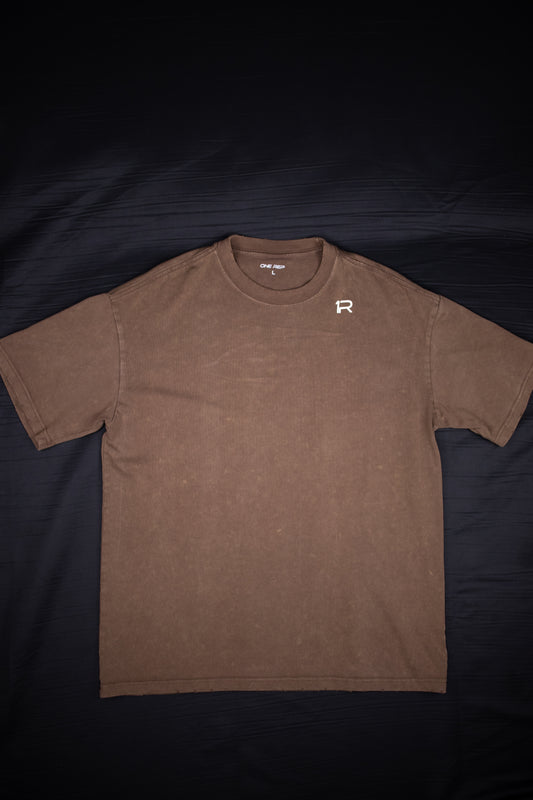 Brown Washed Oversized Tee